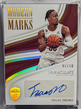 1/10 = 1/1, ISAAC OKORO 2022-23 IMMACULATE MODERN MARKS GOLD AUTO 🔥/10🐰🔥🔥🔥