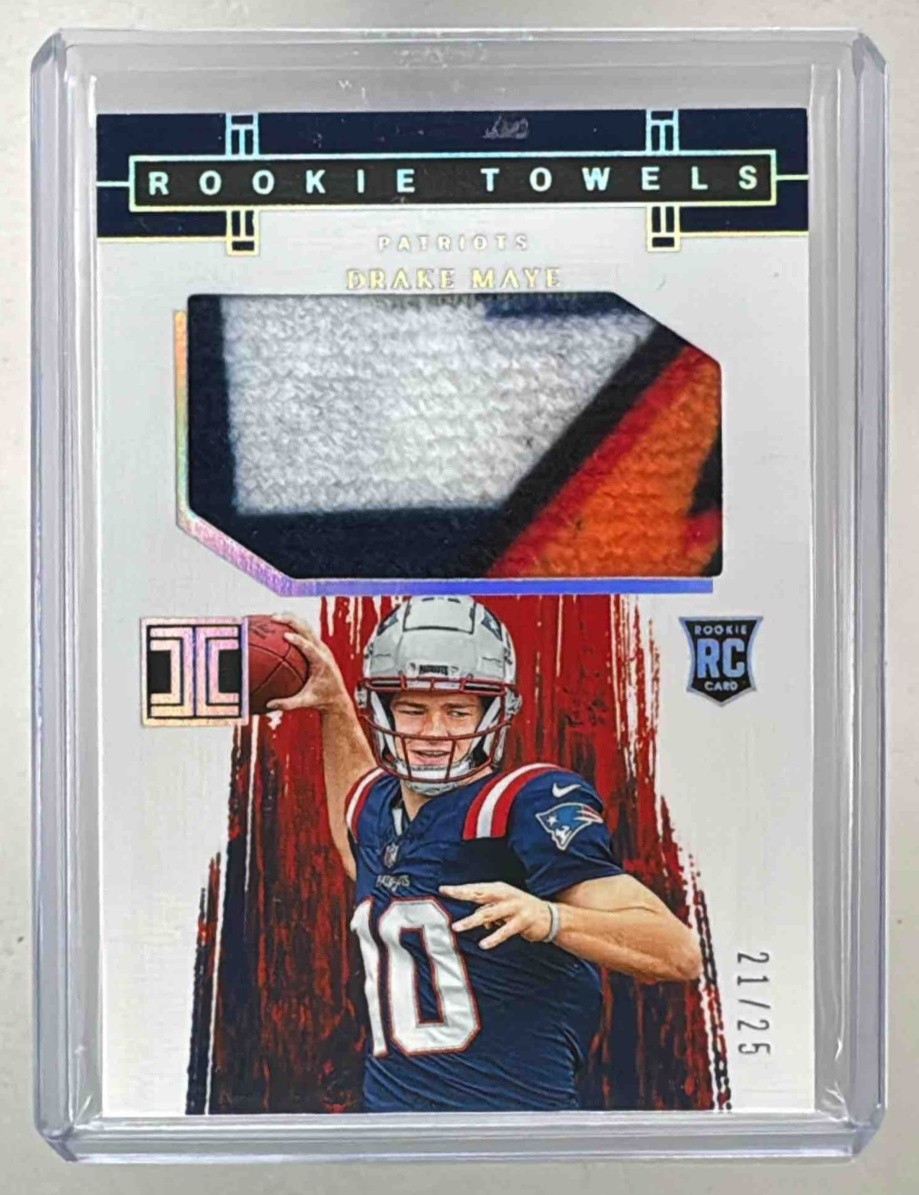Drake Maye Panini Impeccable Rookie Towels #RTDME Silver