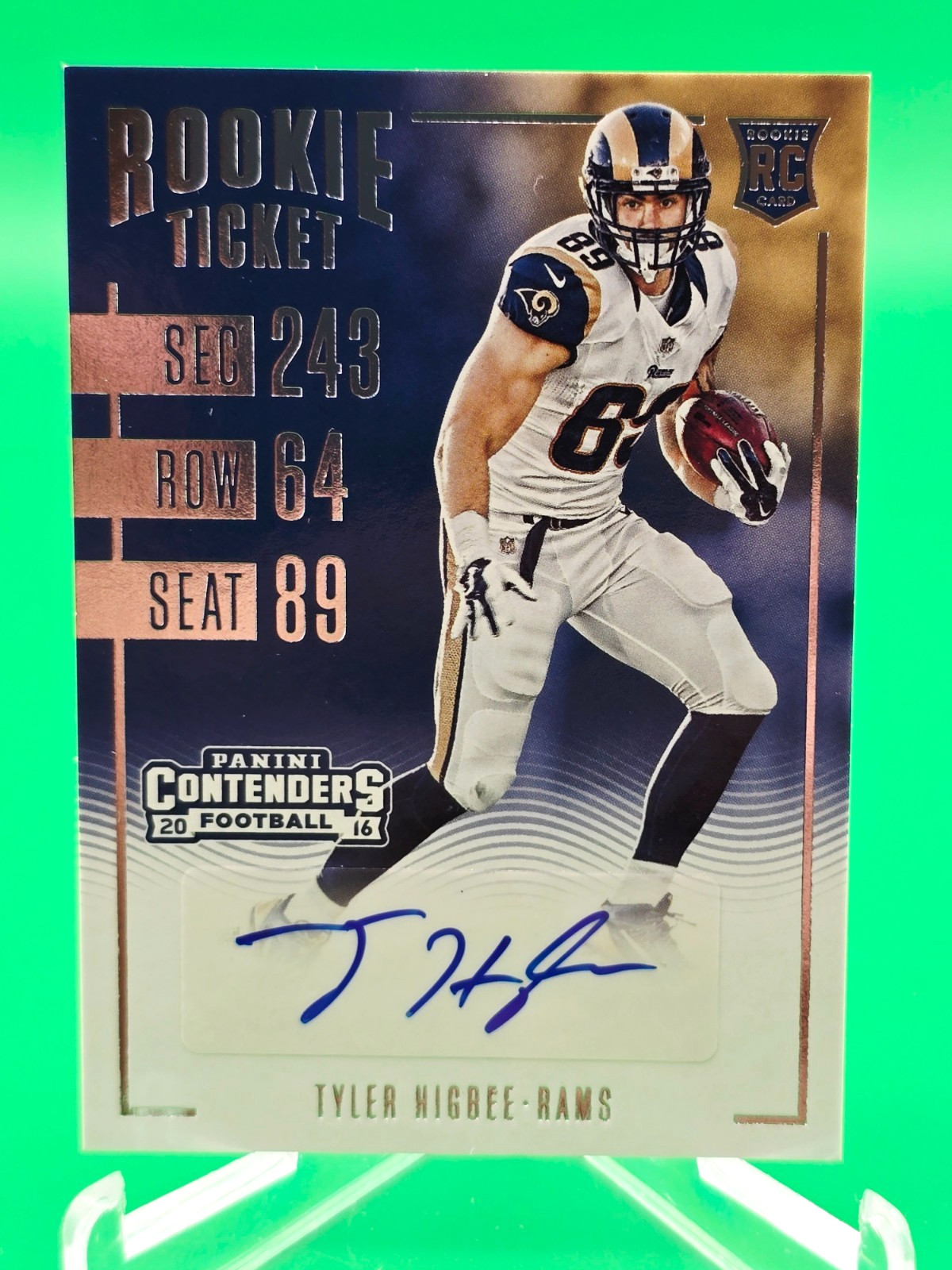 Tyler Higbee 2016 Contenders Rookie Ticket Auto RC Autograph #127 Rams