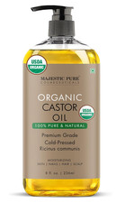 USDA Organic Castor Oil 8oz - 100 Pure Cold Pressed  Hexane Free Hair Growth O
