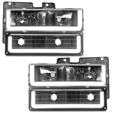 Drl Headlights For 1994-1998 Chevrolet C10 Ck 1500 2500 3500 Silverado Tahoe