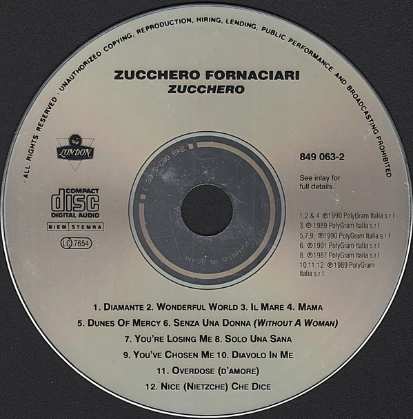 Zucchero - Zucchero (CD, Album, Comp) 42284906326 - Bild 3 von 4