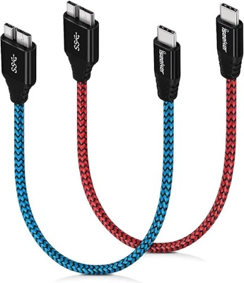 iSeekerKit Type C to Micro B Cable, USB 3.0 USB-C Red&Blue - Image 1 of 4