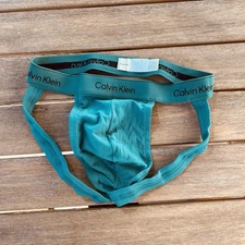 Calvin Klein CK men greenish blue icon cotton jock strap jockstraps underwear