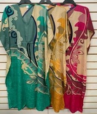 LADIES SUMMER CASUAL FLORAL  LONG KAFTAN DRESS BEACH HOLIDAYS LIGHTWEIGHT DRESS