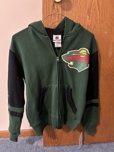 New Minnesota Wild NHL Hoodie Full Zip Sweatshirt Youth Medium 10/12