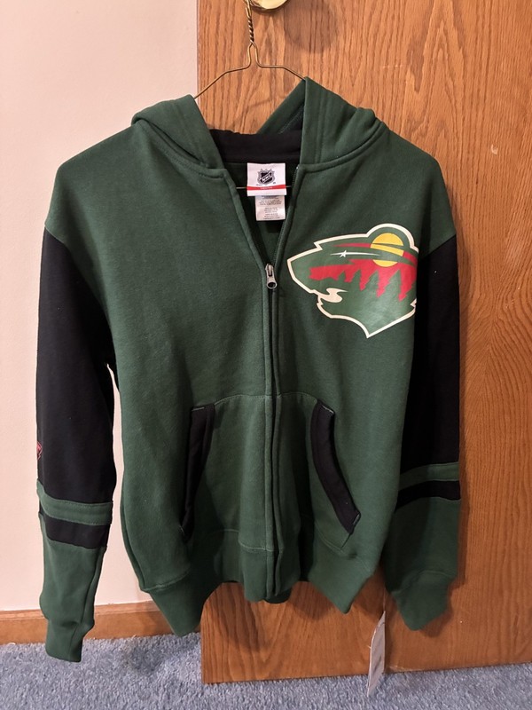 New Minnesota Wild NHL Hoodie Full Zip Sweatshirt Youth Medium 10/12