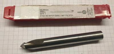 Cleveland 10,00 mm XT35 NC Punktbohrer 90 Grad FA.STD HSCo T1 hell