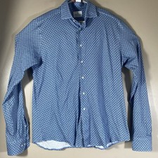 Emanuel Berg Shirt Mens Medium Geometric Modern Fit Long Sleeve Sleeve