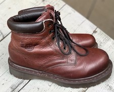 Vintage Dr. Martens Leather Boots Sz 9 8284 Made England Brown 90s Chunky AW004