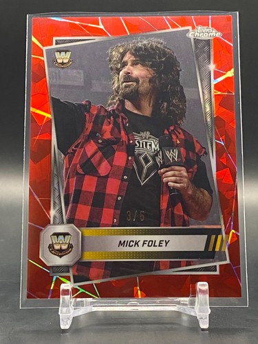 2025 Topps Chrome Sapphire WWE Mick Foley Red #/5 SSP Wrestling #119 Legends - Picture 1 of 3
