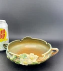 Roseville White Rose, Green Bowl # 389-6”In Excellent Mint Condition