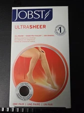 Jobst ultra sheer knee high 20-30mmGh medical compression socks, beige, medium