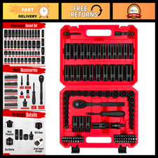 105pcs 38 Drive Impact Socket Set Metric Sae Deepshallow Cr-v Steel