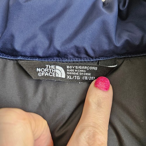 North Face Puffer Jacket Kids XL Womens S/M 550 Down Navy Blue Coat Warm Outdoor - Picture 8 of 14