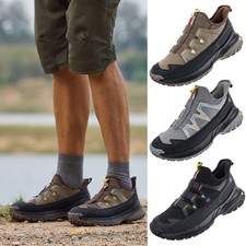 FitVille Mens Wide Fit Walking Trainers Slip On Trekking Hiking Shoes Outdoor