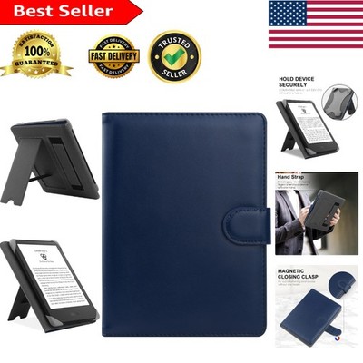 Stylish Leather E-Book Case with Snap Closure for 6-6.8  Kindle & Kobo Readers