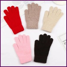 Women Men Cashmere Elastic Mittens Full Finger Gloves Warm Thick Winter Gloves