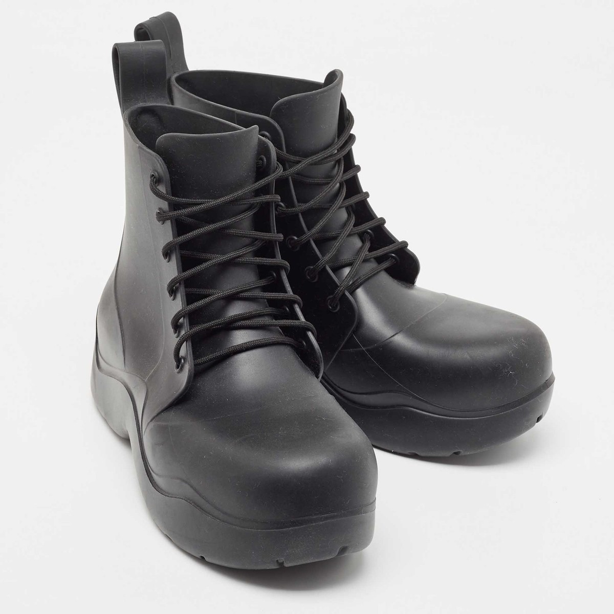 Bottega Veneta Black Rubber Lace Up Puddle Boots Size 41 | eBay