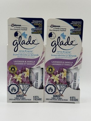 2 X Glade Sense & Spray Refill Lavender & Vanilla