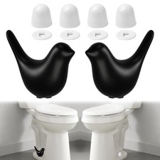 2Packs Ceramic Matte Black Birds Toilet Bolt Covers 4Packs Universal Toilet...