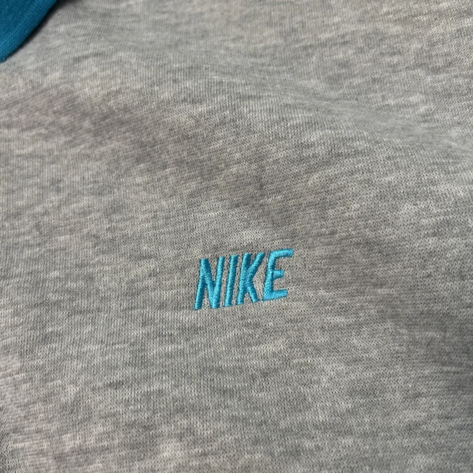 Nike винтажный редкий поло половина пуговицы серый бирюзовый белый свитер-поло винтажный размер 3XL  - Изображение 3 из 4