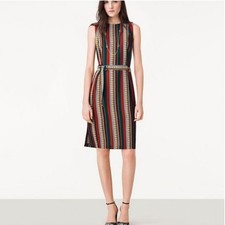 Tory Burch Julia Oceano Eden Silk Stripe Dress Size 8