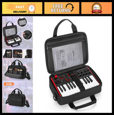 Portable MIDI Keyboard Case for 25-Key USB Controllers, Multi-Pocket Travel Bag