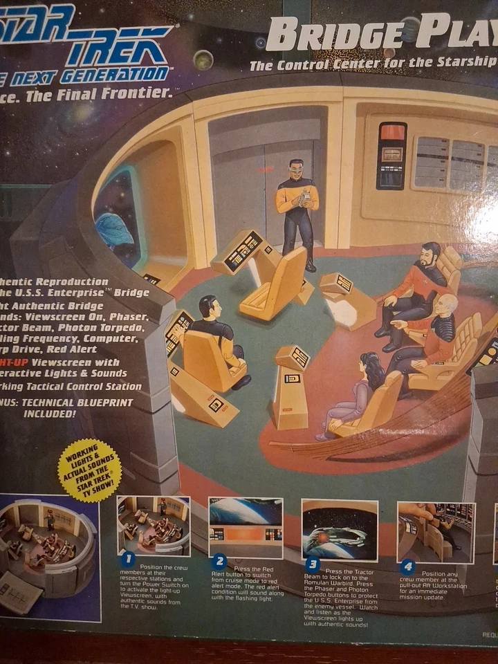 Juego de Star Trek The Next Generation Enterprise Bridge 1993 Playmates de colección.  Foto 3 de 4