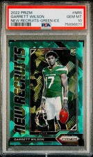 2022 PRIZM GARRETT WILSON #NR5 RC NEW RECRUITS GREEN ICE COLOR MATCH PSA 10