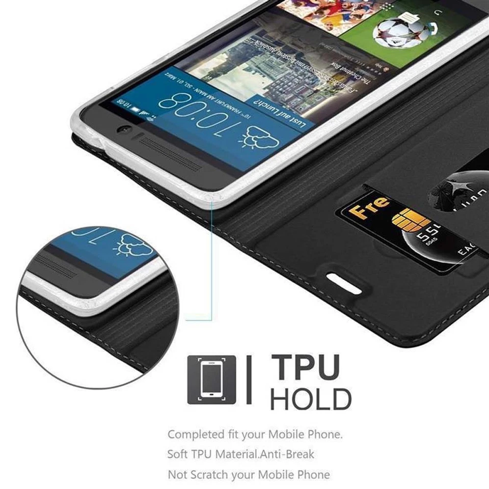 Case for HTC ONE M9 Phone Cover Protection Stand Wallet Magnetic - Image 4 of 4