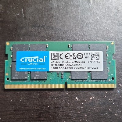 Crucial 16GB DDR4-3200 SO-DIMM 260-Pin Laptop RAM CT16G4SFRA32A