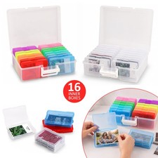 Craft Storage Case 4x6 Photo Organiser 16 Inner Boxes Picture Postcard Container