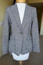 Tahari Arthur S Levine Tweed Blazer Suit Jacket Fitted Single Breast Sz 2