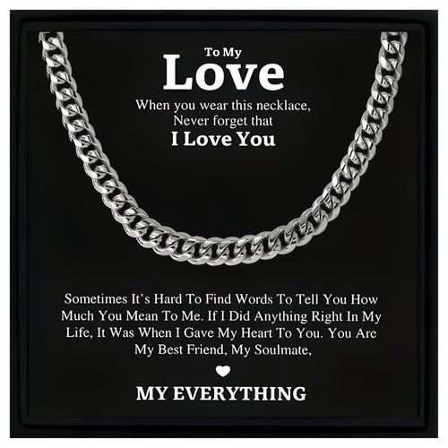 Cuban Link Chain Necklace for Him – Romantic Gift from Wife or Girlfriend – To