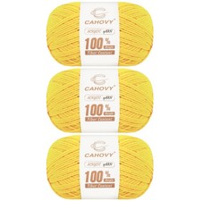Cahovy Soft Yellow Acrylic Yarn 3 Pack Crochet Knitting840 Yards/450G Each
