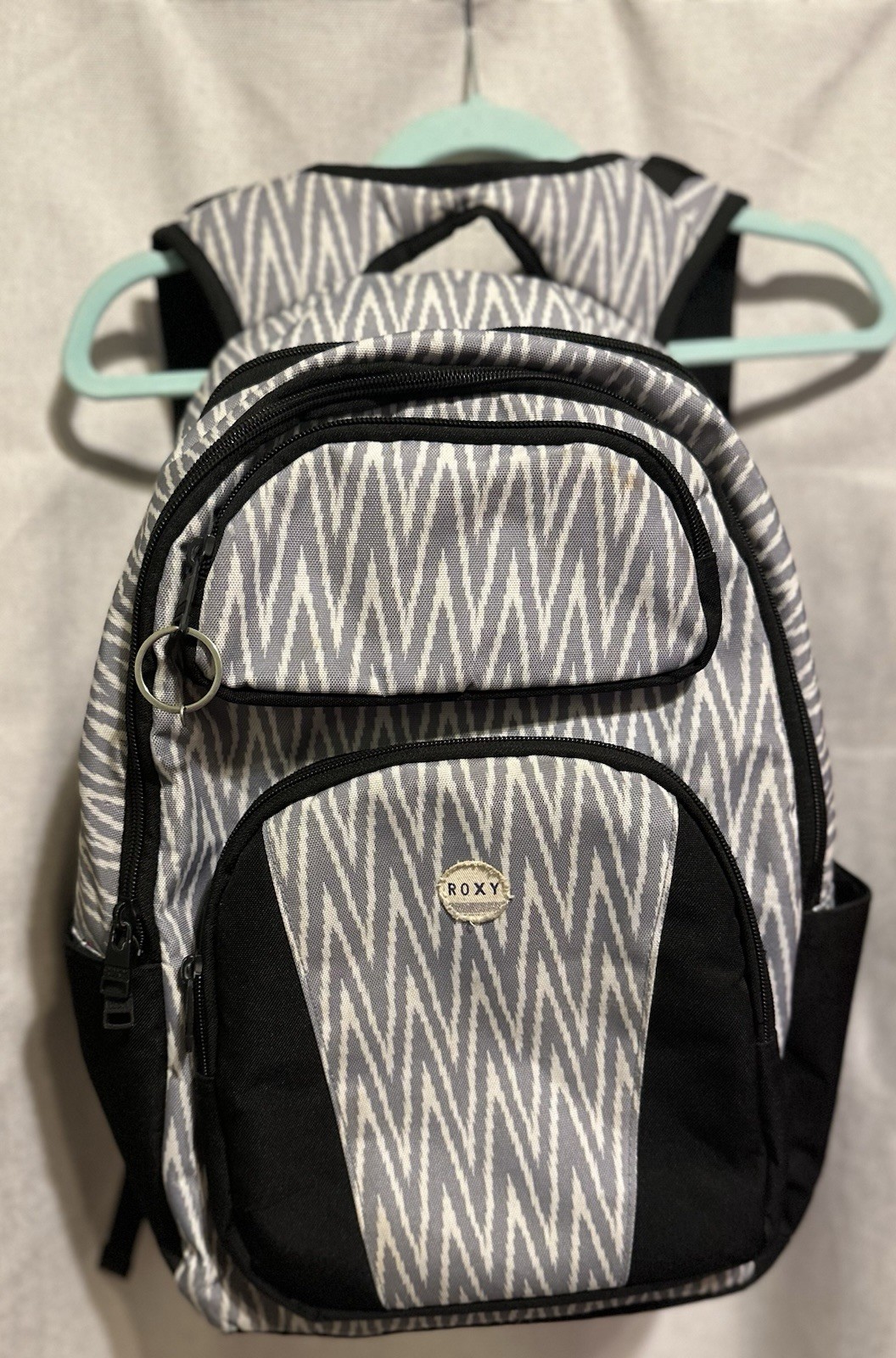 Roxy Backpack Gray Geometric Shaped Pattern Adjus… - image 1