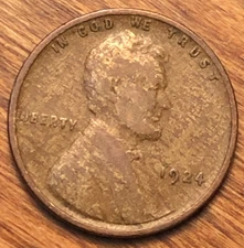 1924 Lincoln Wheat Cent Monster Woody Improper Alloy Mix Error Coin Collection