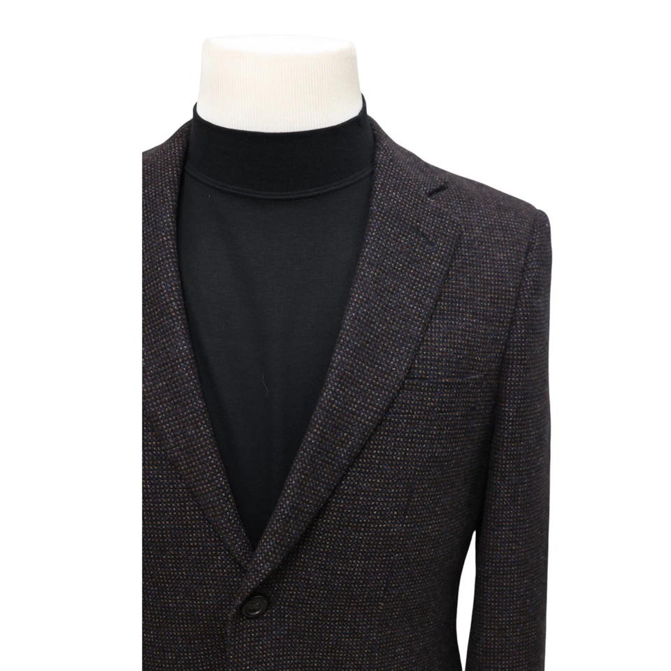 JOSEPH & FEISS GOLD Hombre Estampado LANA + CACHEMIR Abrigo Deportivo Chaqueta Blazer 36 R Foto 3 de 4