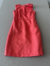 Banana Republic Dress Womens 0 Pink Jacquard Sleeveless Sheath Lined Mini