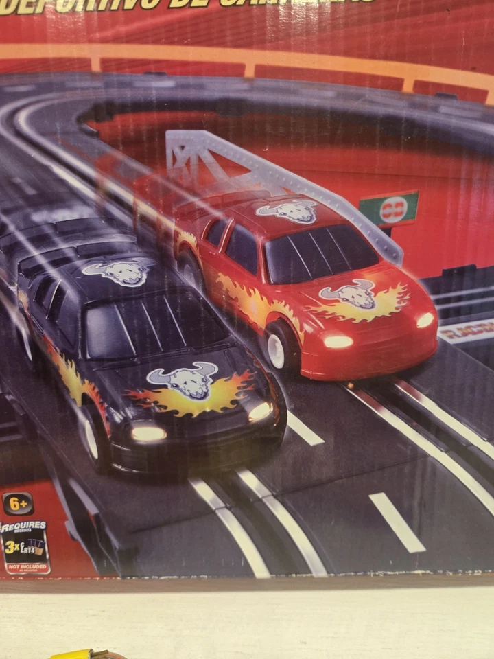 Toys R Us Fast Lane Speedy Racer Slot Car Race Track Set W/2 Tuner Style Cars - Image 3 of 4