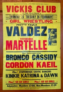 British Wrestling Poster Bristol 25 26/2/1974 Large Size