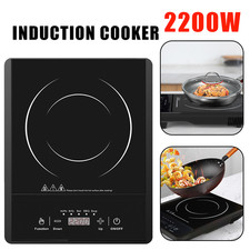 2200W Single Electric Induction Hob Hot Plate Cooker Portable Table Top Hob UK