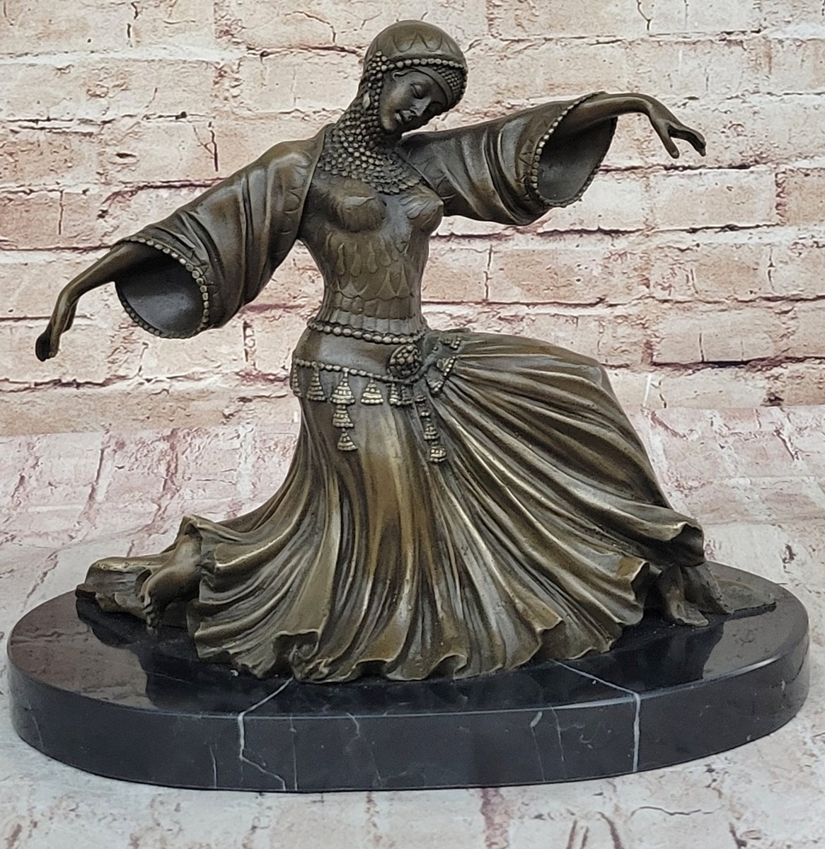 Demetre Chiparus Egyptian Dancer Bronz Sculpture Signed D.H.