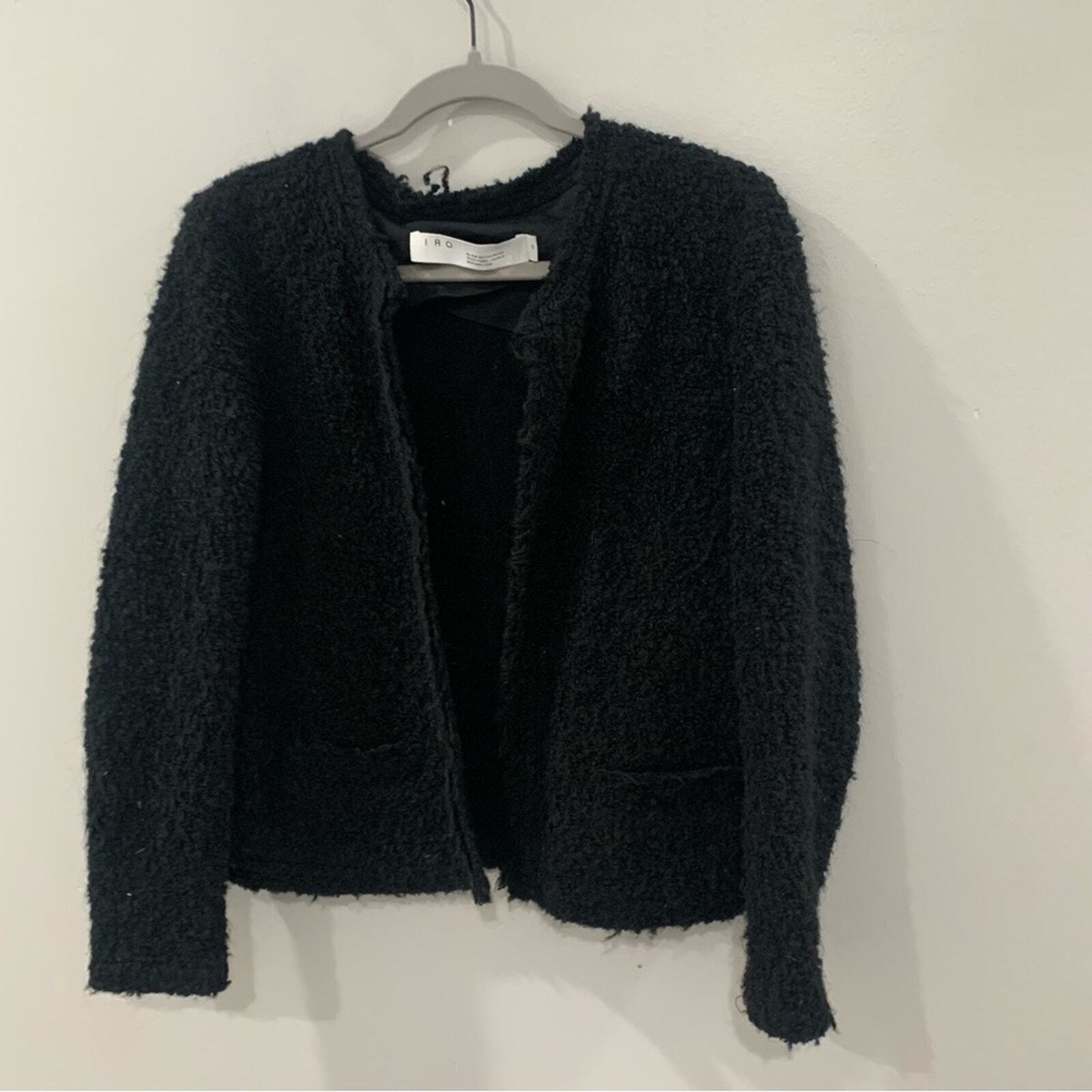 IRO Jacket Mama Boucle Cropped in Black | eBay