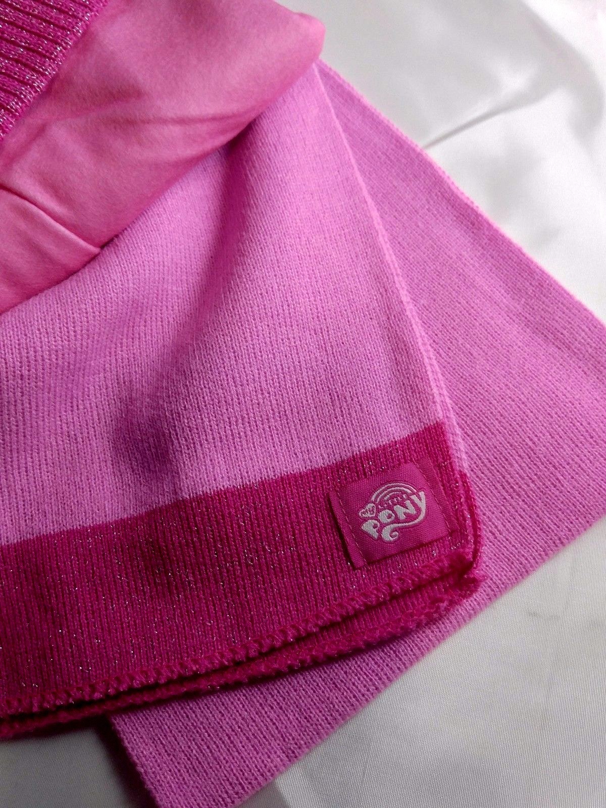 Set cappello e guanti MY LITTLE PONY con sciarpa MLP SET 3 PEZZI rosa lavorato a maglia R $24 nuovo con etichette