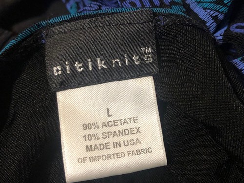 Citiknits 2-teiliges abstraktes schwarz blau lila Slinky Rock und Top Damen Set Größe L - Bild 5 von 9