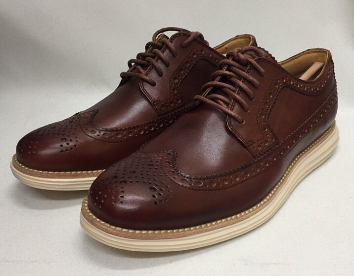 靴 LUNARGRAND LONG. WING Cole Haan Lunargrand Men's Long Wing Wingtip Sz 7.5 Woodbury Color
