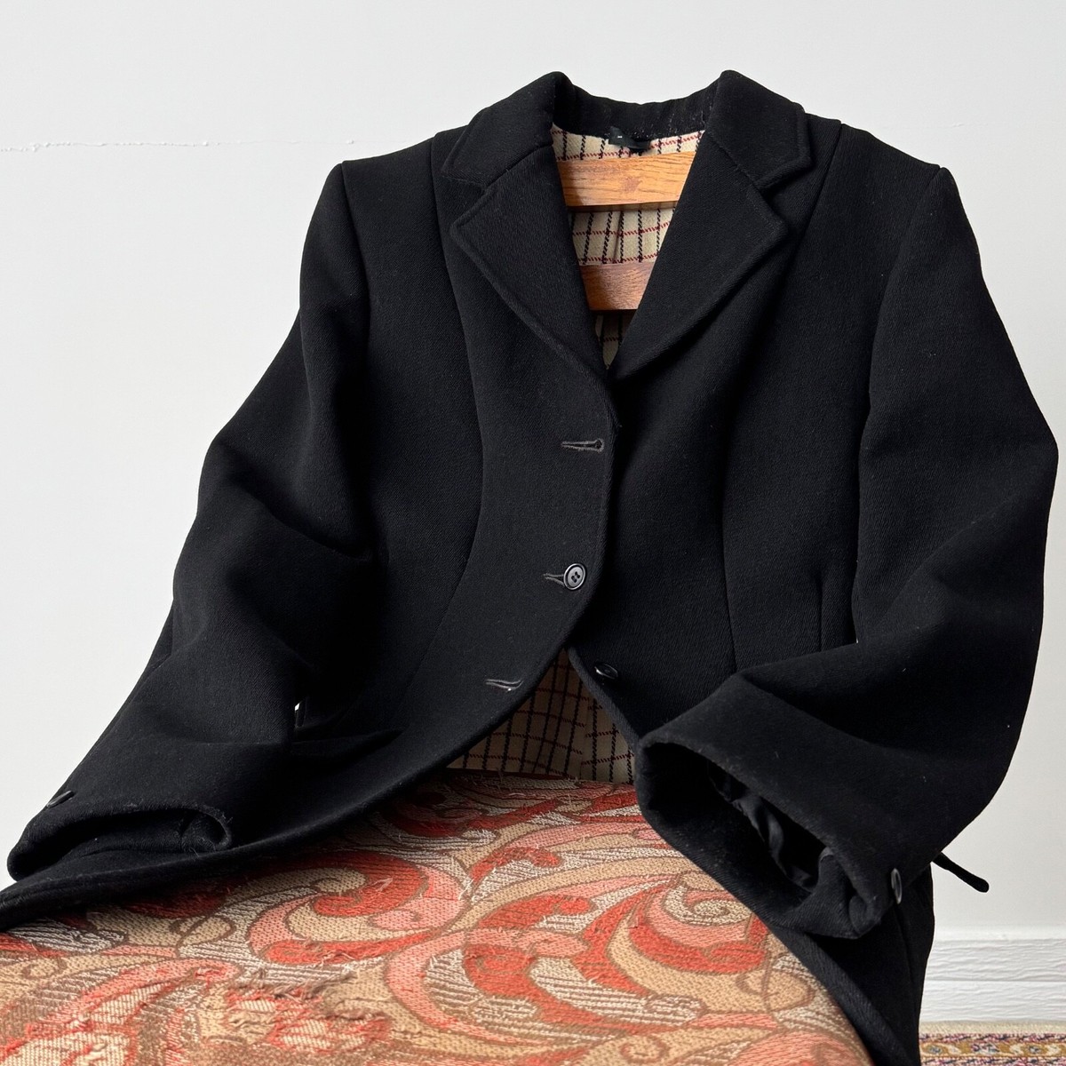 Antique ≈1920s French Women's Black Wool Sack Coat Size S | eBay