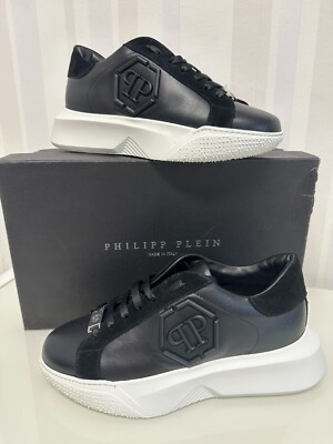 Philipp Plein Sneaker Schuhe Herren Größe 39 Leder schwarz